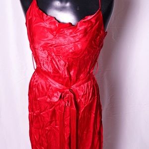 Zara Lingerie-Style Fringe Dress With Belt L NWT